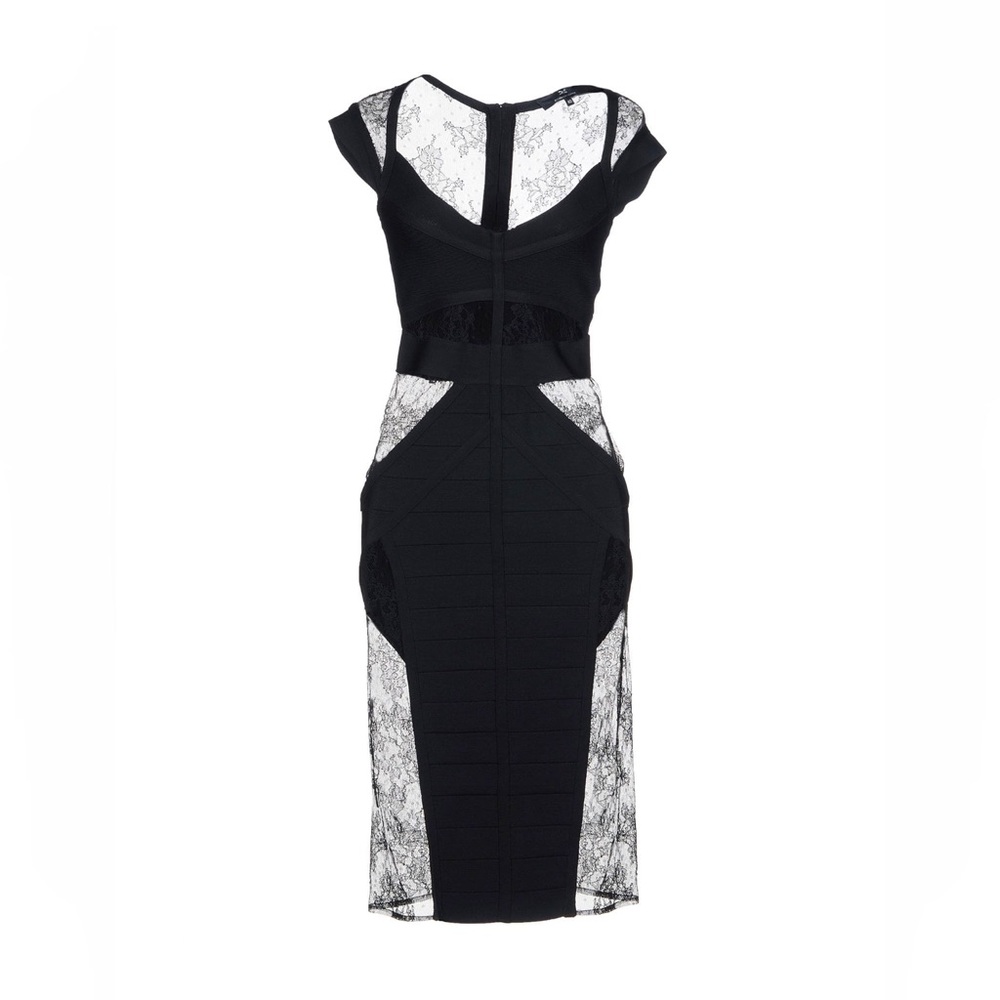 Women's Black Lace Panel Bodycon Dress